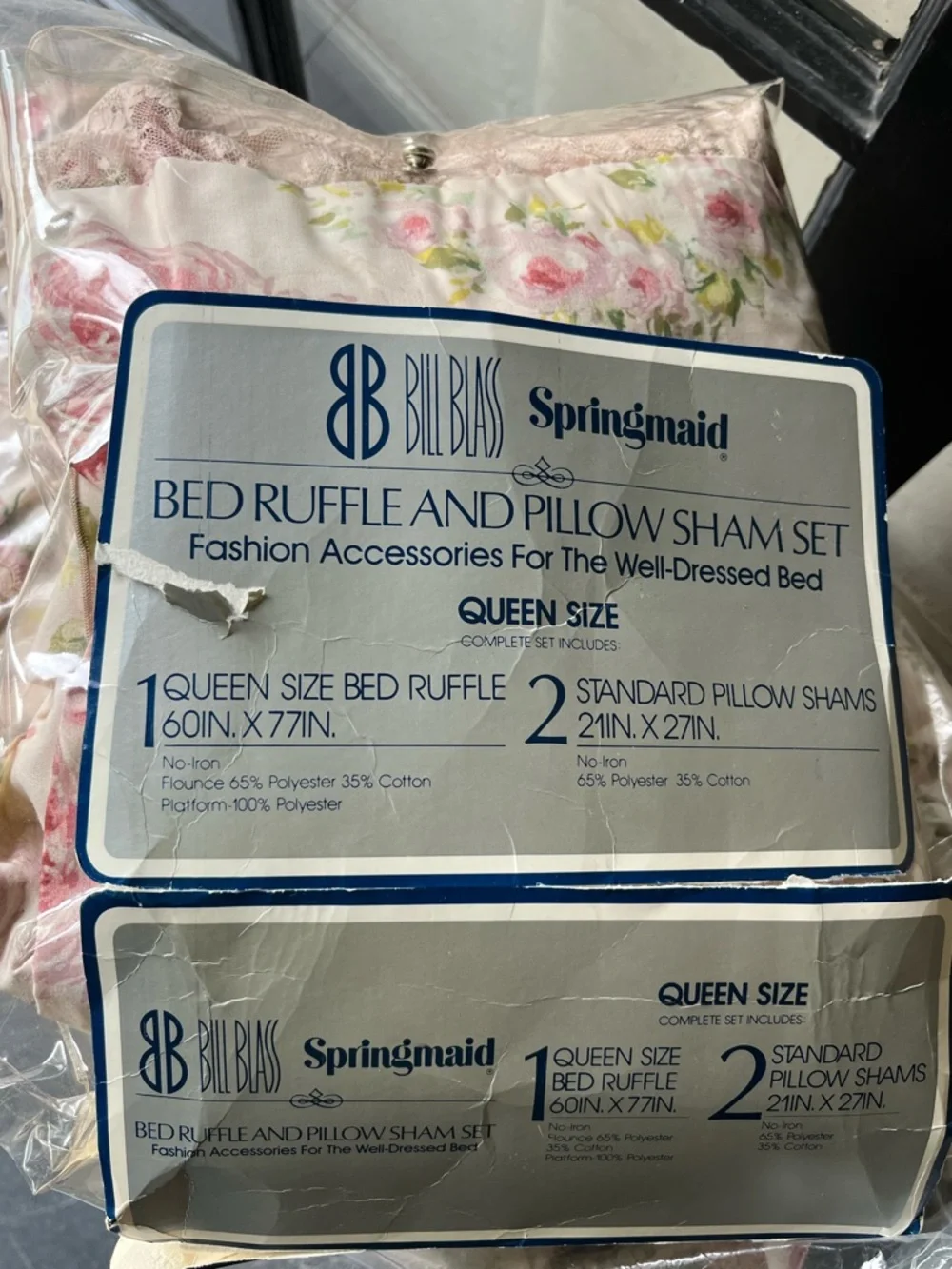 Deadstock 80’s Vintage Bill Blass Springmaid Windemere Floral Rose Comfortor Set
